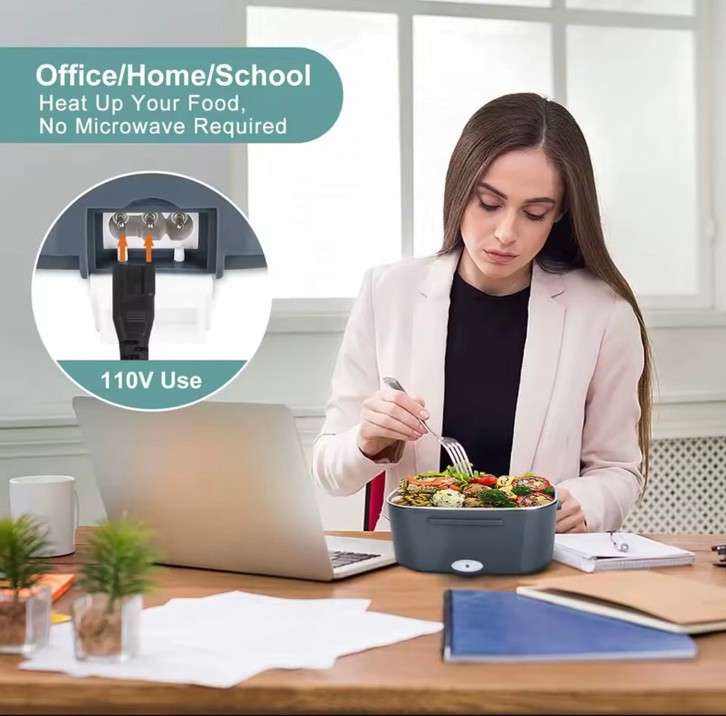 1.5 liters, 60 watts, portable electric lunch box insulation device,household or vehicle-mounted food heater - leak-proof design